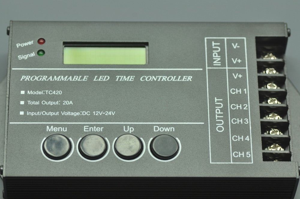 Programmable  LED Controller DC12V 24V 5 Channels 20A Programmable Time LED RGB/Single color Strip Controller