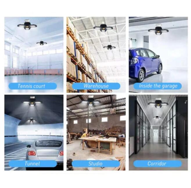 60W Motion Activated Radar CRI 80 6000LM 6000K Deformable E26/E27 Base LED Ceiling Light for Garage
