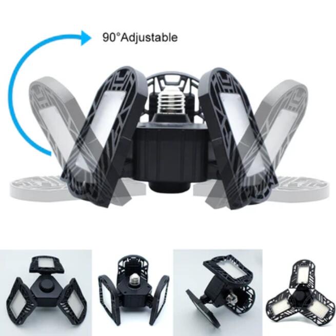 LED Garage Light 60W CRI 80 6000LM 6000K Deformable E26/E27 Base LED Ceiling Light for Garage