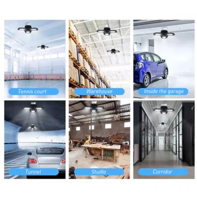 LED Garage Light 60W CRI 80 6000LM 6000K Deformable E26/E27 Base LED Ceiling Light for Garage