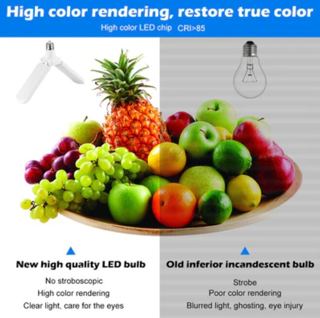 30W Deformable LED Garage Ceiling Lights 3000LM 6500K White 300W Equivalent CRI80+ E26/E27 Base