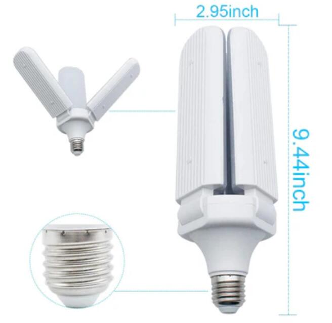 45W Deformable LED Garage Ceiling Lights 4500LM 6500K White 400 Watt Equivalent CRI80+ E26/E27 Base