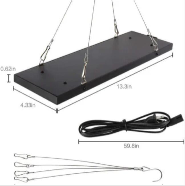 Black Oblong 40W AC85~265V LED Grow Light for Indoor Plant, Full Spectrum Panel Grow Light with IR UV, Indoor Plant Growing Lamp for Succulents, Veg and Flowering/Greenhouse Hydroponic