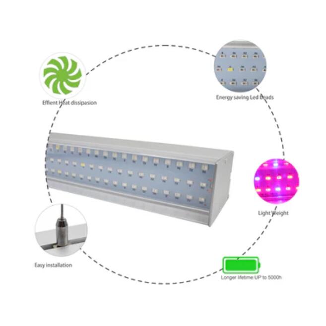 40W 16'' Full Spectrum Linear LED Grow Light Strip 6 Bands with IR & UV included, Adjustable Hanger, Idea for Greenhouse, Vegetables & Fruits, Horticulture, Propagation and City Farming