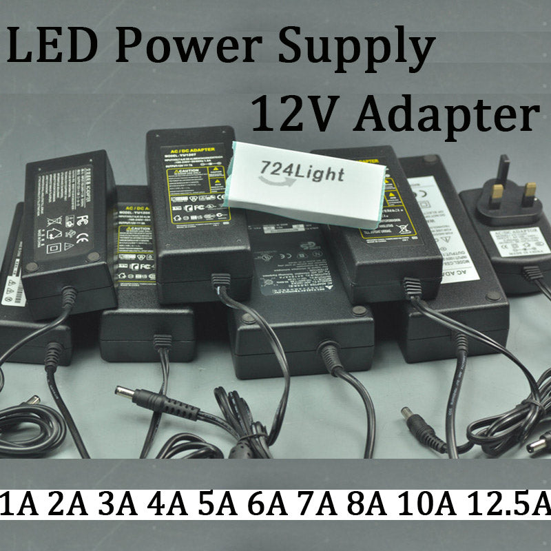 12V LED  Switching Power Supply Adapter 100V-240V To DC 12V 1A 2A 3A 5A 6A 8A 10A 12.5A recommend 12V 5A 60W Reliability, Low Heat