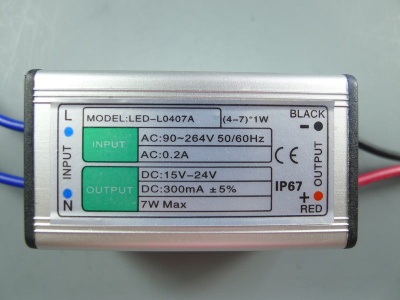 4-7x1W LED Power Supply High Power AC 90-264V 50/60Hz Input 300mA DC 12V-24V Output LED Driver For LED Tubes Spotlight Ceiling Light