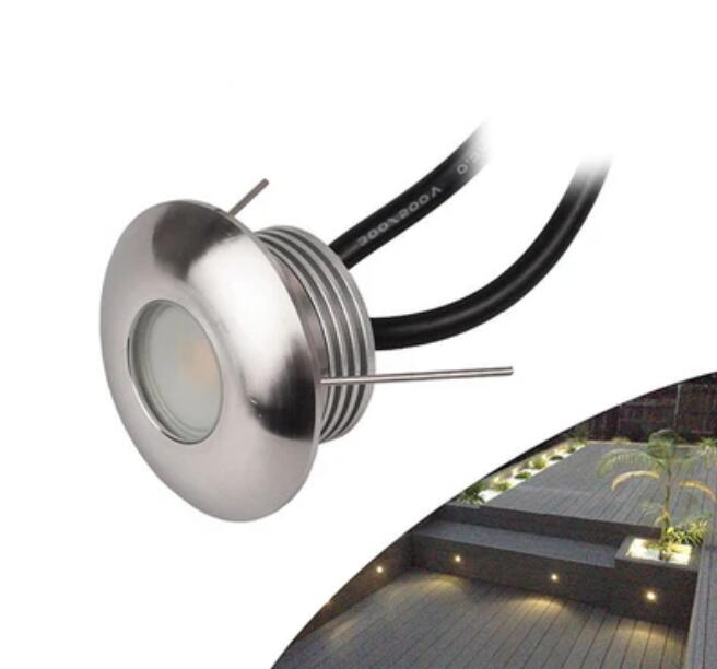 8PCS Pack 1W DC12V IP67 Recessed LED Wall Corner Light Outdoor LED Step Lights Stainless Steel Inground Light
