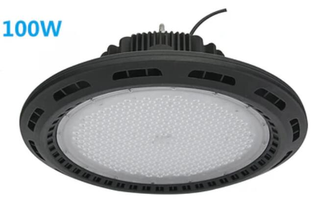 100W UFO LED High Bay Light Fixture 9000LM CRI>80 IP65 Waterproof 100-277VAC Non-Dimmable for Warehouse & Supermarket