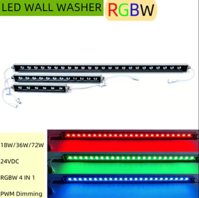 40'' RGBW SMD5050 24V 72W LED Wall Washer Light, Tempering Glass Cover IP67 Waterproof Grade,Energy Saving Linear Strip Light Supplies for Bridge, Hotel, Mega Bar Christmas Advertising Boards, Billboard,Building Commercial Lighting