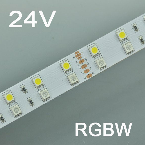 RGBW LED strip light Double 5050 RGB Color Changing White Color  Flexible  LED Light Strip DC24V (16.4ft )480LEDs