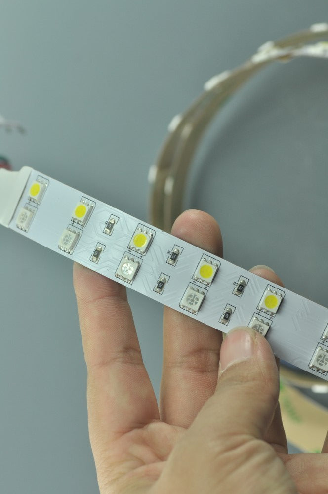 RGBW LED strip light Double 5050 RGB Color Changing White Color  Flexible  LED Light Strip DC24V (16.4ft )480LEDs