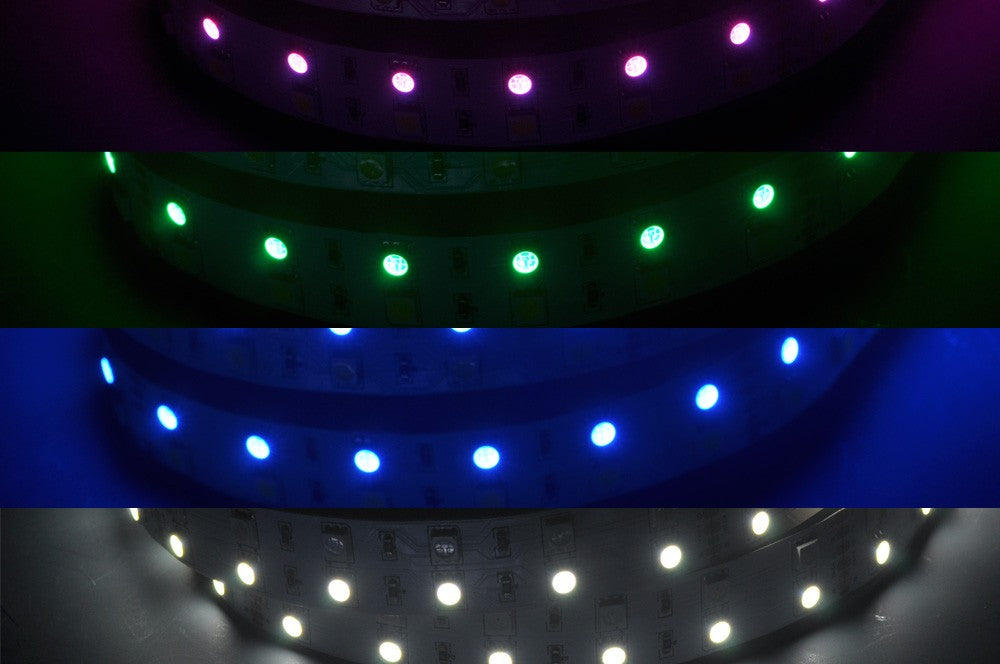 RGBW LED strip light Double 5050 RGB Color Changing White Color  Flexible  LED Light Strip DC24V (16.4ft )480LEDs