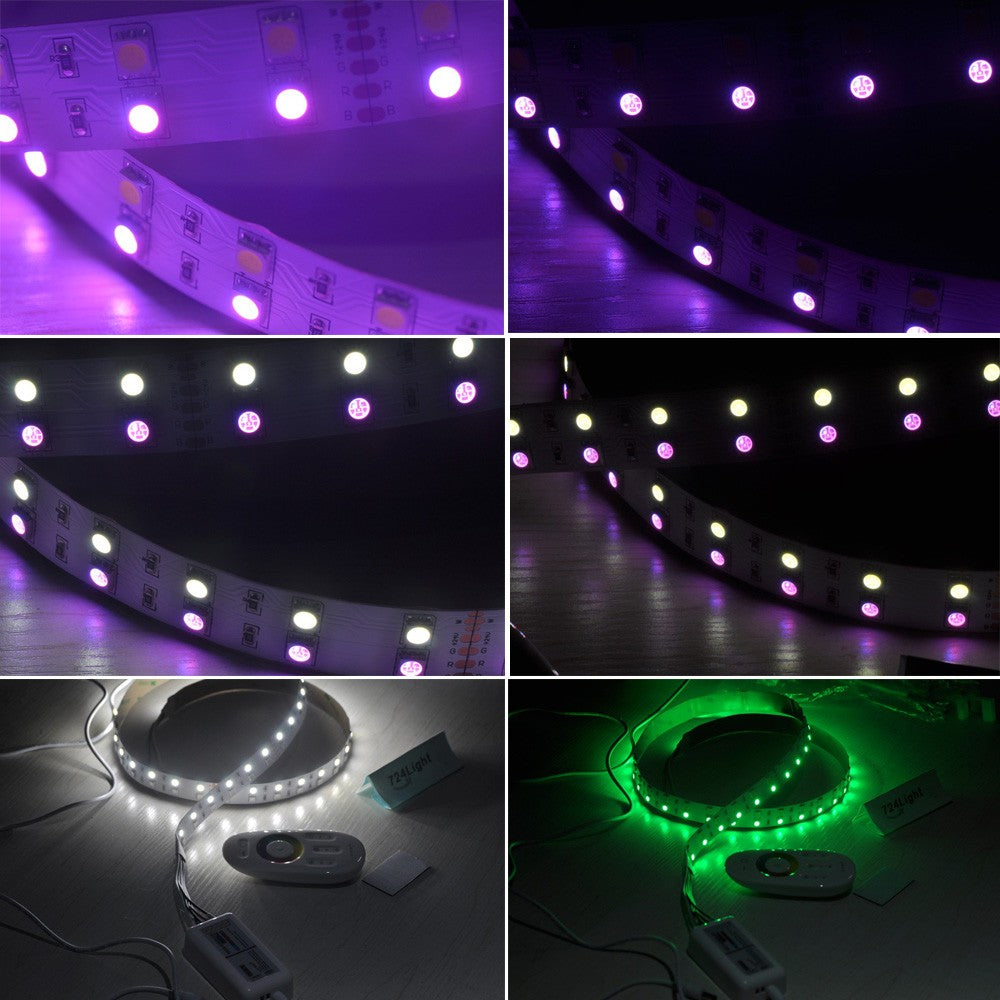 RGBW LED strip light Double 5050 RGB Color Changing White Color  Flexible  LED Light Strip DC24V (16.4ft )480LEDs