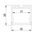 0.5 meter 19.7" LED Suspended light  Channel Profile 35mm x 35mm suit 38mm led strip light