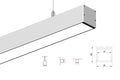 0.5 meter 19.7" LED Suspended light  Channel Profile 35mm x 35mm suit 38mm led strip light