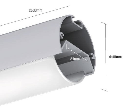 1 Meter  39.4â€ Aluminum LED Suspended Tube Light LED Profile Diameter 40mm suit 24mm Flexible led strip light