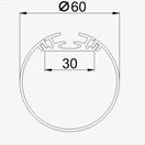 2.5 meter 98.4" LED Suspended Tube Light LED Aluminum Channel Diameter 60mm suit 30mm Flexible LED Strips