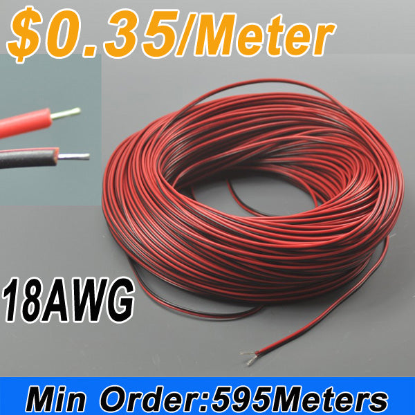 Wholesale LED Extension Cable Wire Cord 2Pin  tinned copper wire Line Free Cutting 1M - 100M (3.28foot - 328foot) 18AWG  for led strips single color 3528 5050 Strip Light