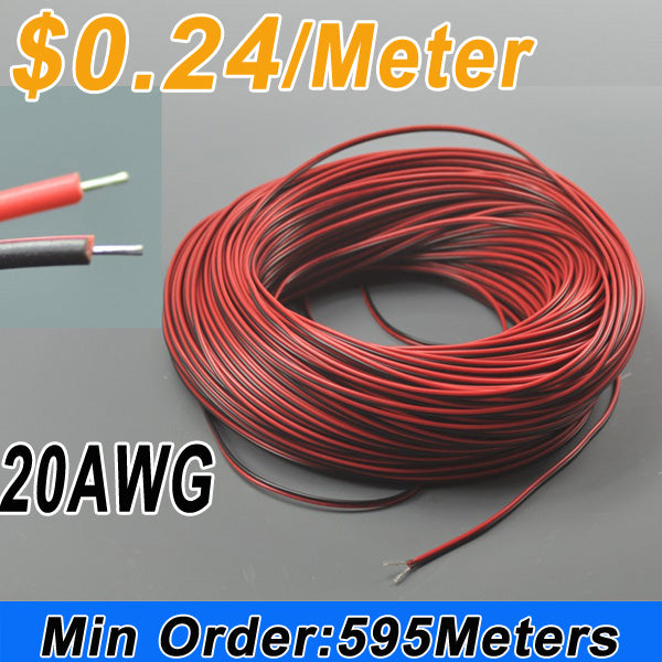 Wholesale LED Extension Cable Wire Cord 2Pin  tinned copper wire Line Free Cutting 1M - 100M (3.28foot - 328foot) 20AWG  for led strips single color 3528 5050 Strip Light