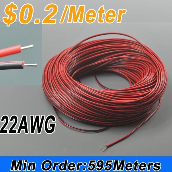 Wholesale LED Extension Cable Wire Cord 2Pin  tinned copper wire Line Free Cutting 1M - 100M (3.28foot - 328foot) 22AWG  for led strips single color 3528 5050 Strip Light