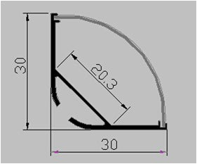 1 Meter  39.4â€ Aluminum LED Suspended Tube Light LED Profile Diameter 30mm suit 20.3mm Flexible led strip light