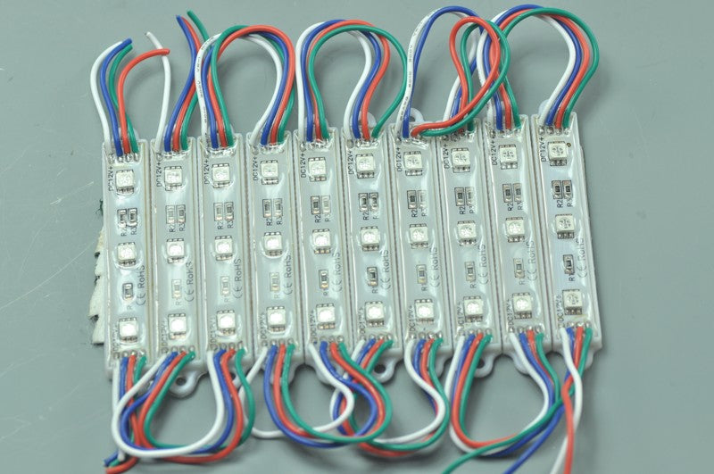 5050 SMD LED Modules RGB 3 LED 5050 Modules 75x12MM 12V 0.75W Waterproof Modules