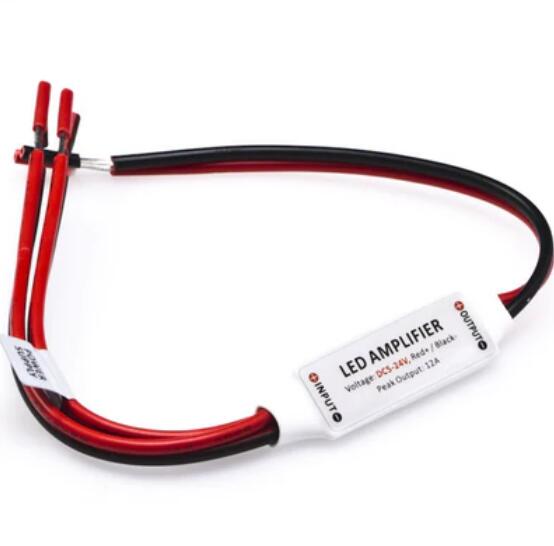 Mini Amplifier 2 Channel for 5V 12V or 24V for Single Color LED Flexible Strip Lights
