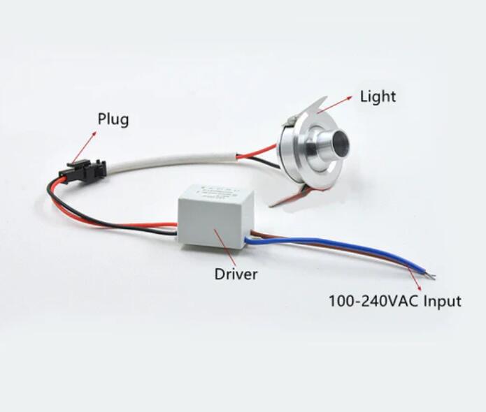 Mini Directional 1W LED Downlight Dia.37mm Recessed LED Light Small Downlight Cabinet LED Light