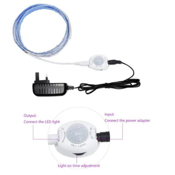 6FT Motion Activated Bed Light Kit, Flexible LED Bed Strip Motion Sensor Night Light Bedside Lamp Illumination with Automatic Shut Off Timer