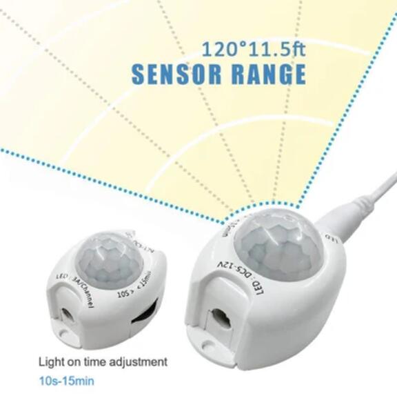 6FT Motion Activated Bed Light Kit, Flexible LED Bed Strip Motion Sensor Night Light Bedside Lamp Illumination with Automatic Shut Off Timer