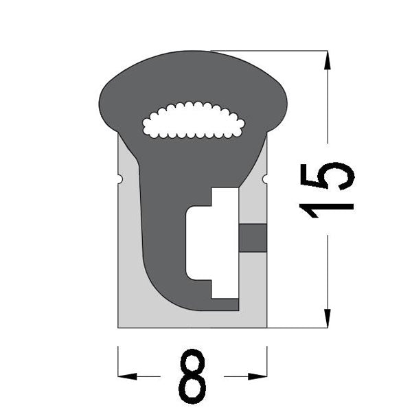 LED Neon Flex 1 meter(39.4 inch) 15x8mm Suit For 5mm 5050 2835 Flexible Light LED Strip Silicone Profile Waterproof IP67