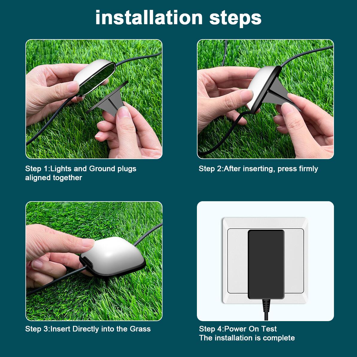Outdoor Ground Lights 15 Bulbs 32.8FT Smart RGB+IC Pathway Lights, APP Controlled Waterproof RGB Landscape Lighting Work with Alexa