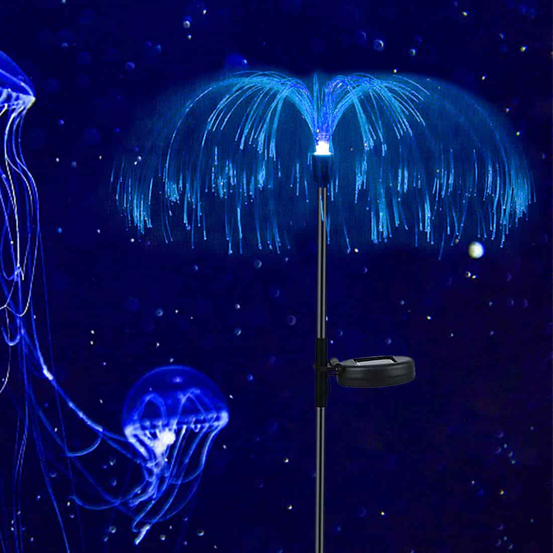 Outdoor Solar Garden Lights, 7 Colors Changing Waterproof Solar Jellyfish Light for Pathway Patio Lawn Party Decoration(2 Pcs)