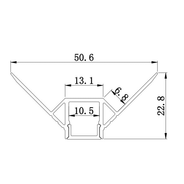 1Meter/3.3ft LED Wall Corner Channel  50.6mm x 22.8mm Seamless  Led Housing
