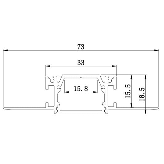 3 Meter 118.1â€ Aluminum Recessed LED Corner Strip Channel    73mm x 18.5mm Seamless  Led Housing