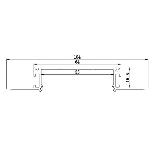 2.5 Meter 98.4â€ Aluminum Recessed LED Corner Strip Channel  104mm x 15.5mm Seamless Led Profile