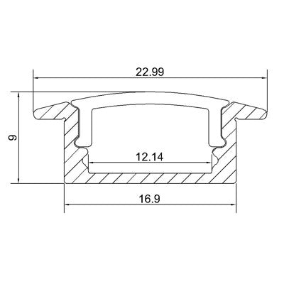 0.5 meter 19.7" Black LED Aluminium Super Slim 8mm Extrusion Recessed LED Aluminum Channel   LED Profile  With Flange
