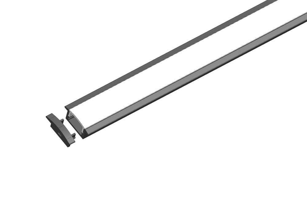 2 meter 78.7" Black LED Aluminium Super Slim 8mm Extrusion Recessed LED Aluminum Channel   LED Profile  With Flange