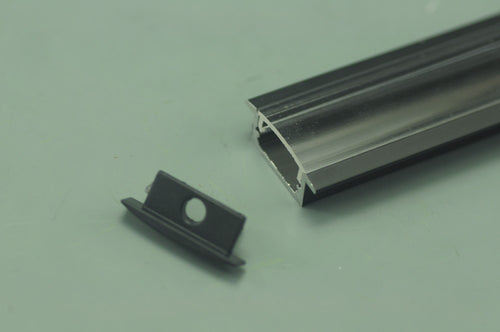 0.5 meter 19.7" Black LED Aluminium Super Slim 8mm Extrusion Recessed LED Aluminum Channel   LED Profile  With Flange