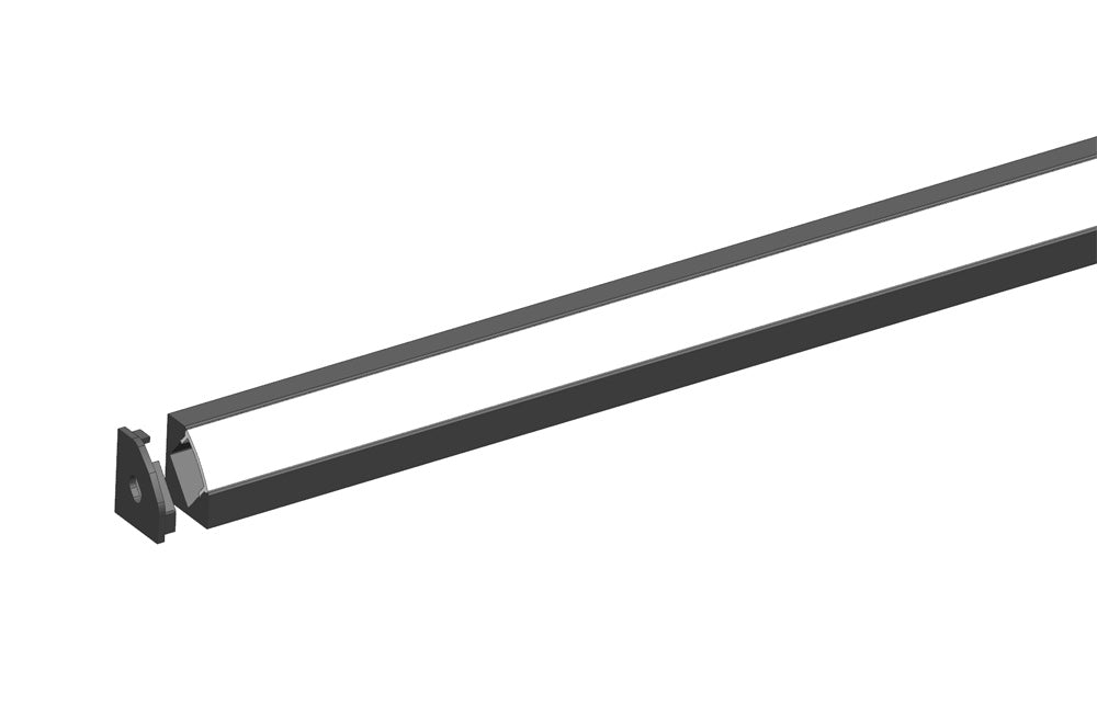 2 meter 78.7" Black LED Aluminium Profile LED Strip Light Aluminium Profile  V Flat Type Rail Aluminium