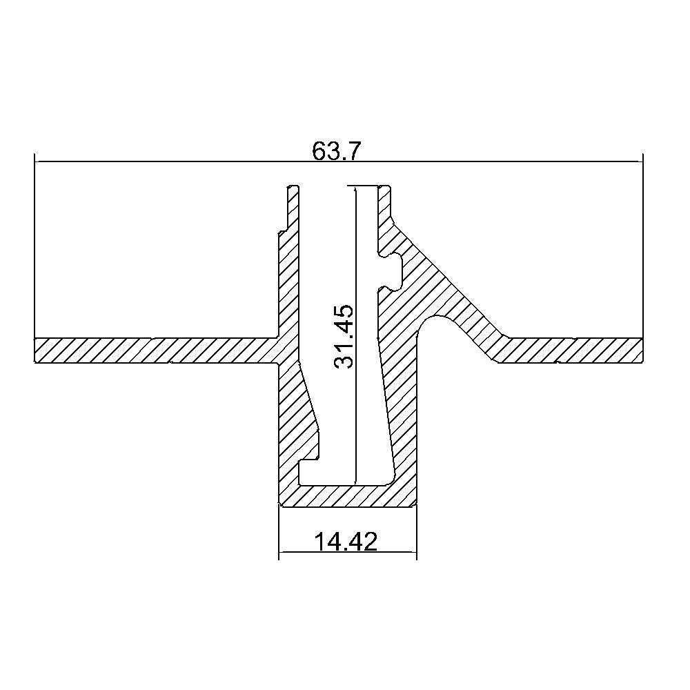 LED Recessed aluminum profile for Shelf Light with glass insert install glass LED Extrusion