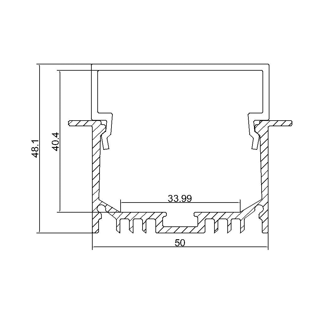 2.5 Meter 98.4â€œ LED Aluminium Channel Recessed Aluminum LED profile with dropped cover LED Channel For 5050 5630 Multi Row LED Strip Lights