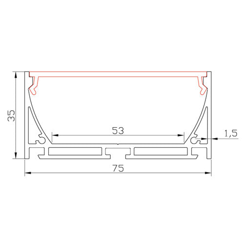 2.5 Meter 98.4â€œ PB-AP-GL-048-R LED Aluminium Channel  Pendant Light LED Channel For 5050 5630 Multi Row LED Strip Lights
