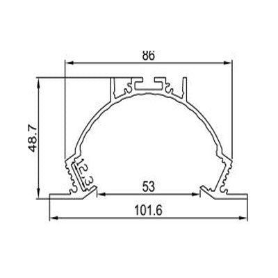 PB-AP-GL-059 LED Aluminium Channel 1 Meter(39.4inch) Recessed Aluminum LED profile with flange LED Channel For 5050 5630 Multi Row LED Strip Lights