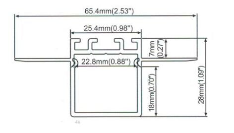1Meter/3.3ft Aluminum Recessed LED Corner Strip Channel 65.4mm x 28mm suit for max 22.8mm width strip light