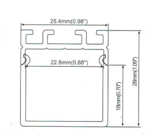LED Aluminium Extrusion Recessed LED Aluminum Channel 28mm x 25.4mm suit for max 22.8mm width strip light