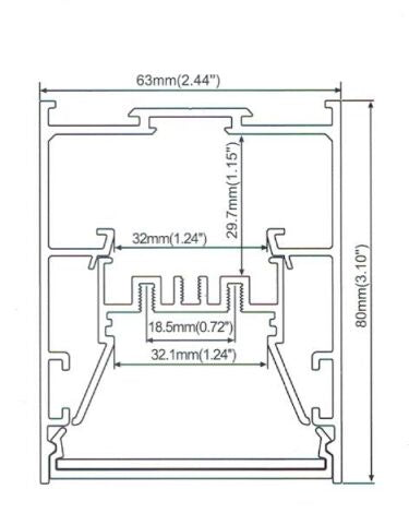 LED Channel Super Wide 32mm LED Profile 1 meter (39.4inch) 80 mm(H) x 63 mm(W) For 5050 5630 Multi Row LED Strip Light