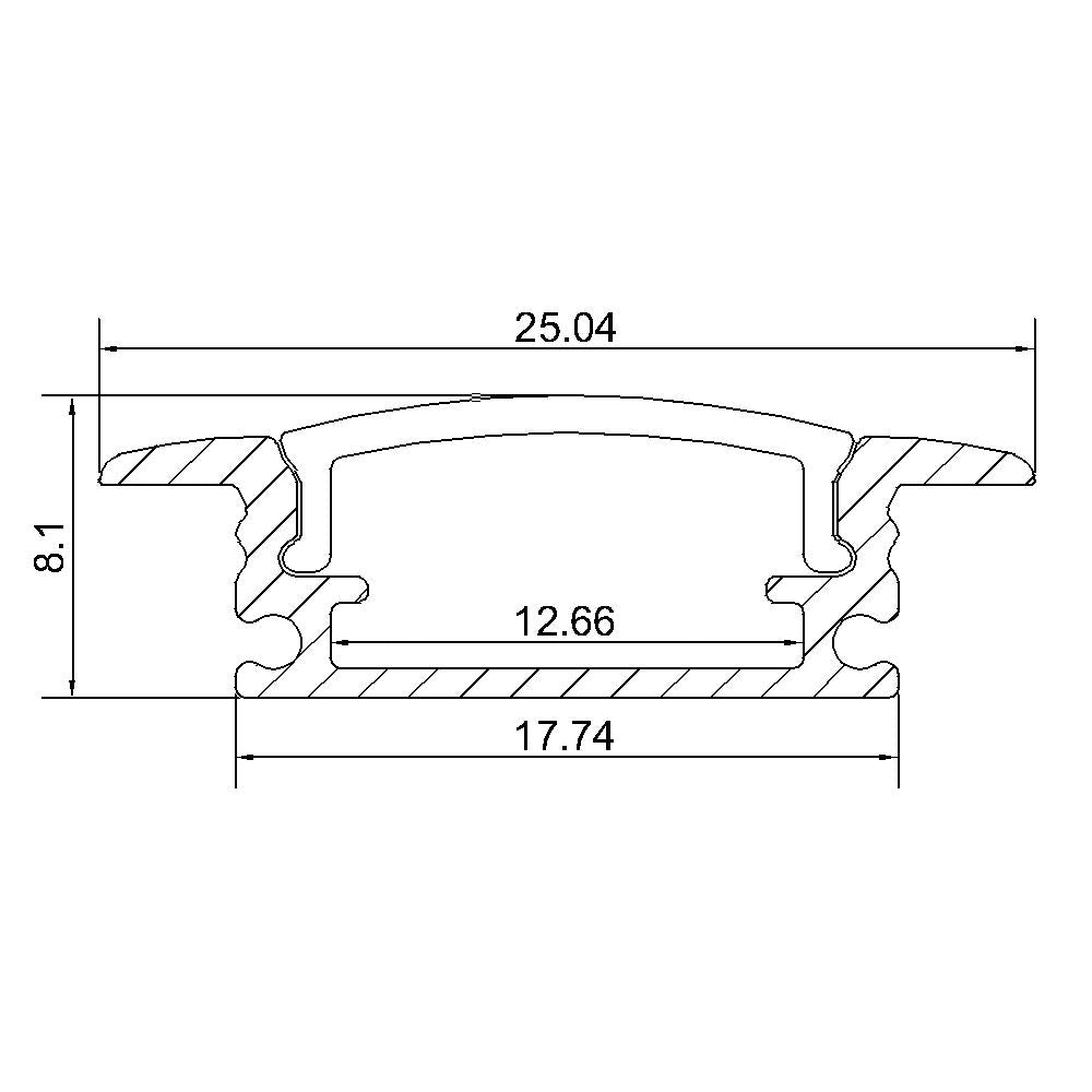 Recessed Slim 7mm LED Aluminium Channel  1 meter(39.4inch)  LED Profile