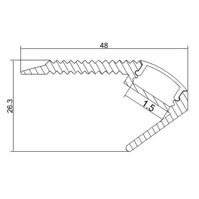 LED Aluminium 1 meter(39.4inch)   Extrusion for Staircase Lighting