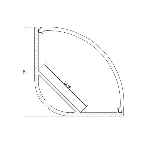 Super Width LED Channel  20.2mm Strip LED Aluminium Extrusion Recessed LED Aluminum Channel 1 meter(39.4inch)  LED Profile